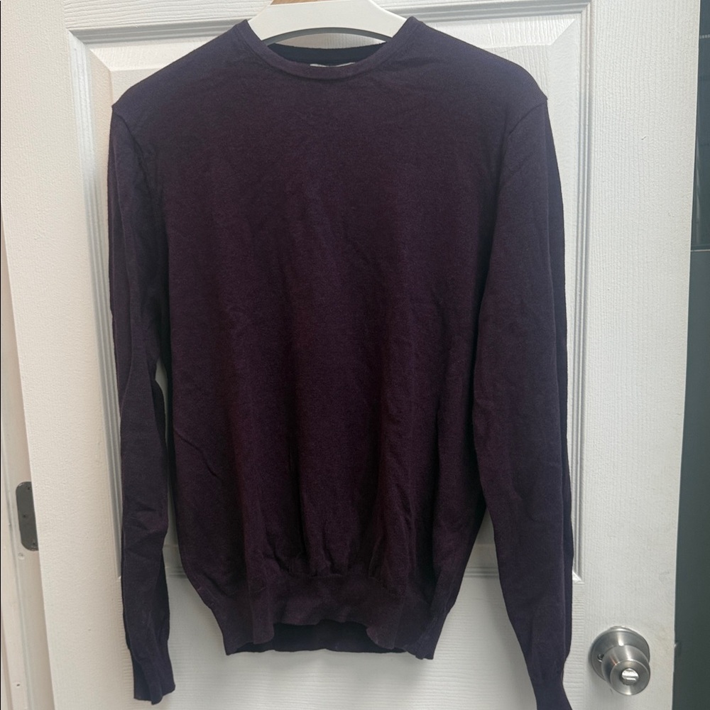 Hickey Freeman Men's Deep Purple Crewneck Sweater